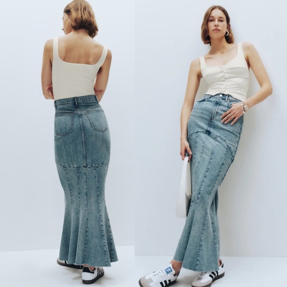 Reformation Dresses & Skirts - Reformation Denim Maxi Skirt in Light Blue